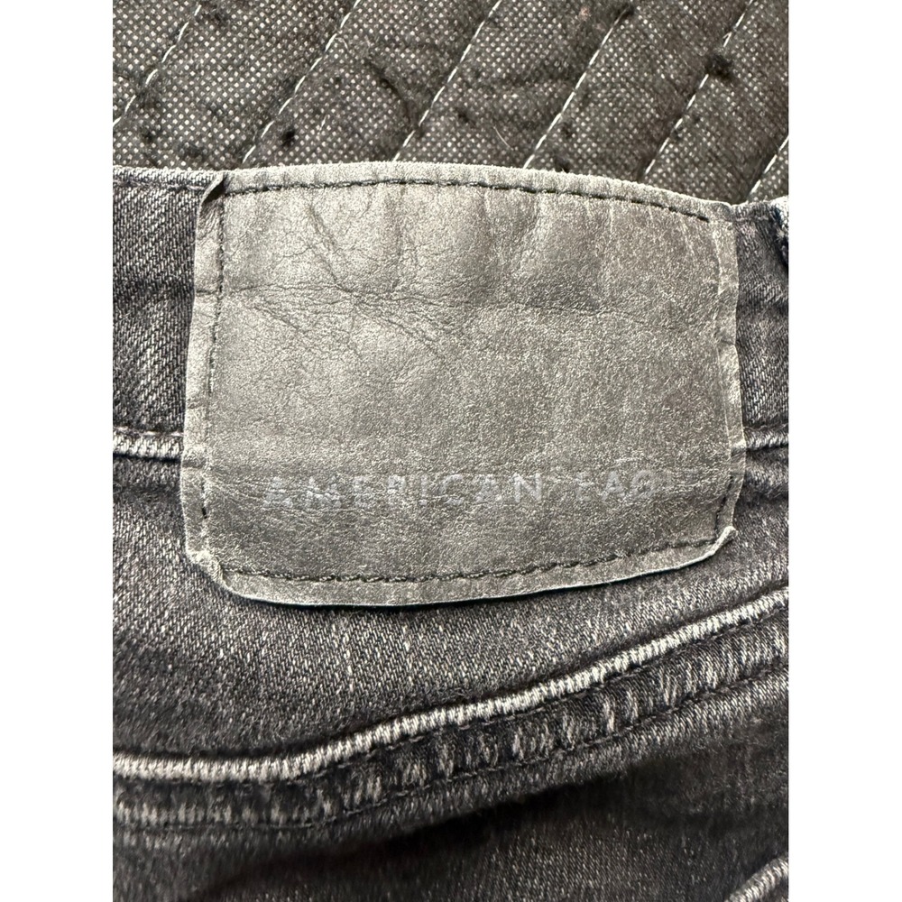 American Eagle Cozy Airflex+ Athletic Jeans Mens 28x32 Black Distressed Ripped - Picture 4 of 10